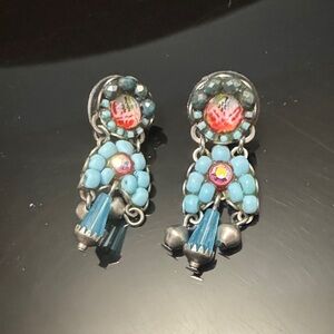 Sundance Blue and Silver Beaded Earrings